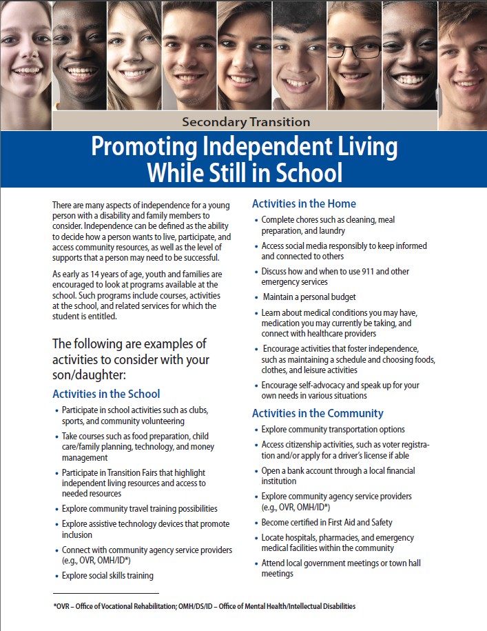Secondary Transition: Promoting Independent Living While Still in School