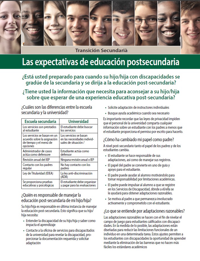 Secondary Transition: Post-Secondary Education Expectations (Spanish)