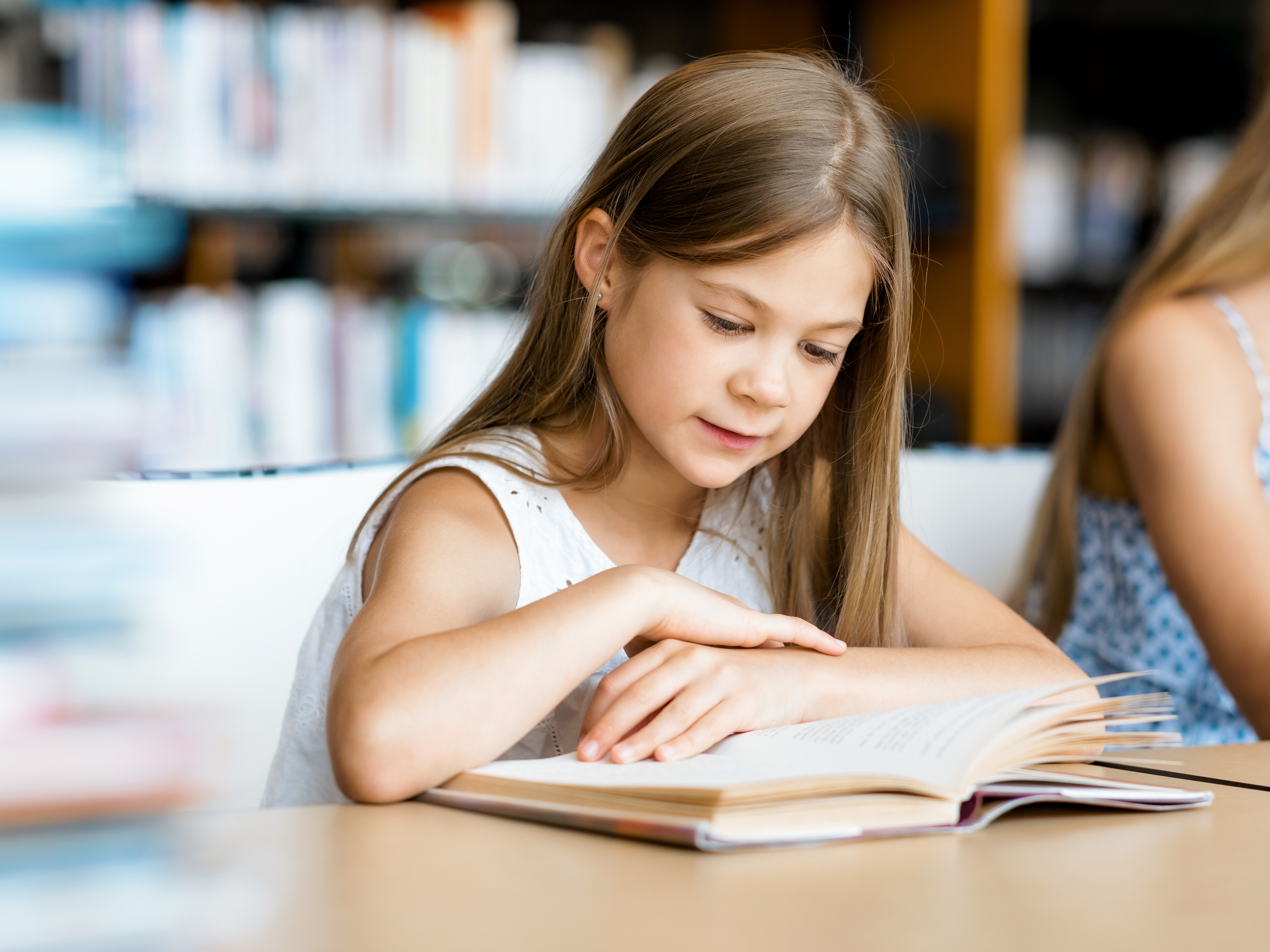 child reading a book