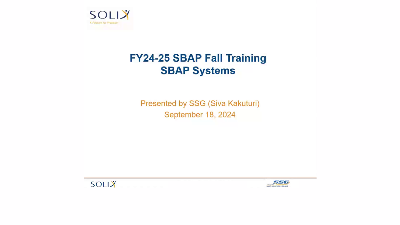 SBAP Systems | FY24-25 SBAP Session