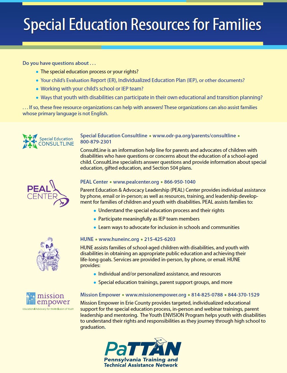 Special Education Resources for Families