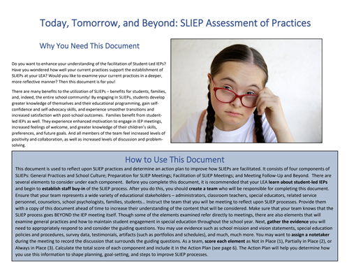 SLIEP Assessment of Practice flyer