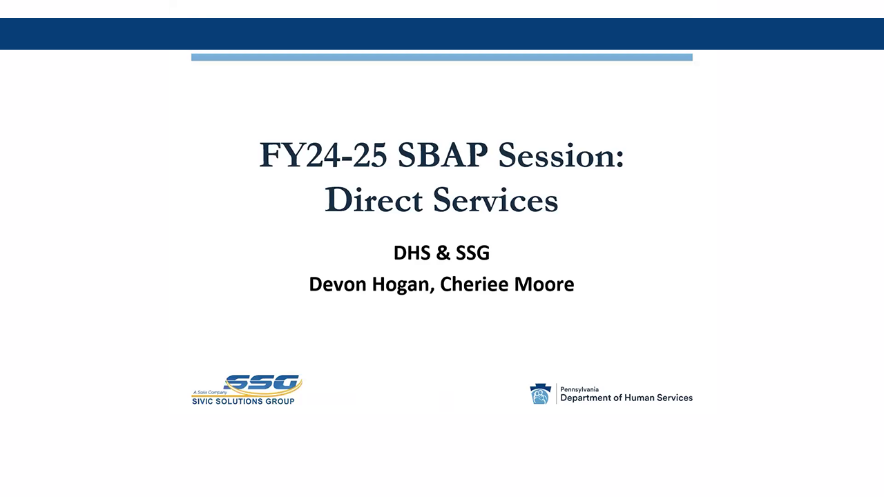 Direct Services | FY24-25 SBAP Session