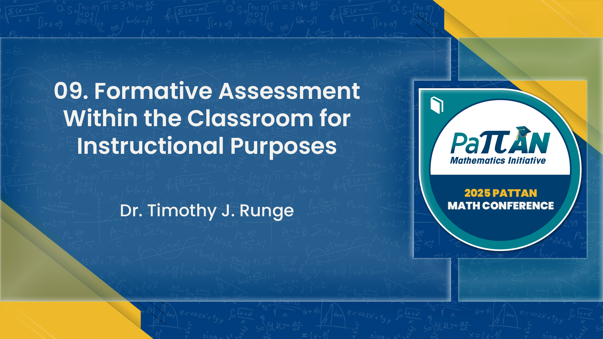 09. Formative Assessment Within the Classroom for Instructional Purposes | 2025 Math Conference