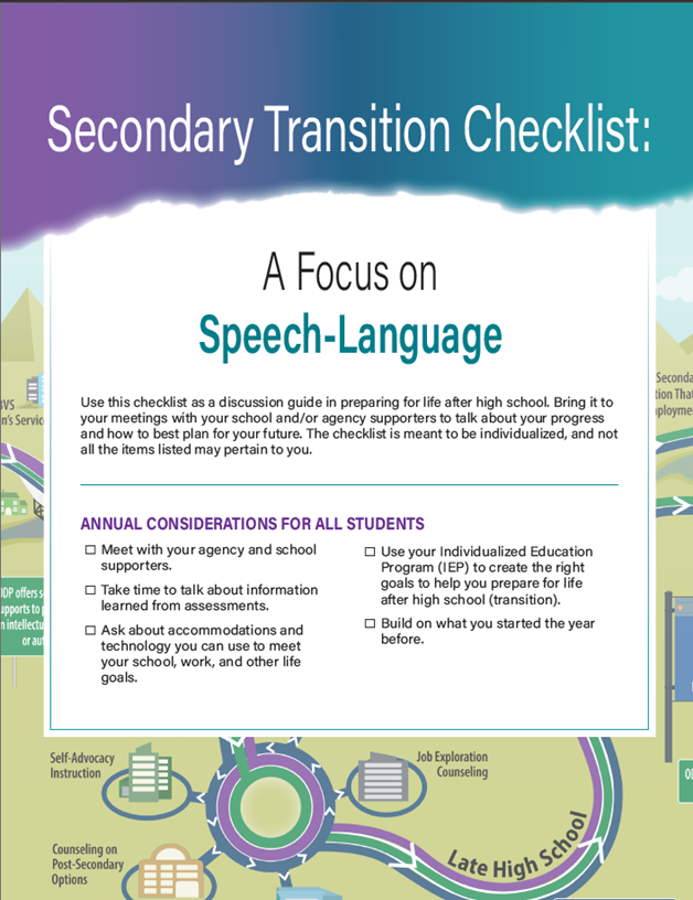 Secondary Transition Checklist: A Focus on Speech-Language