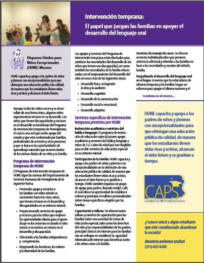 HUNE: Early Intervention Programs (Spanish)